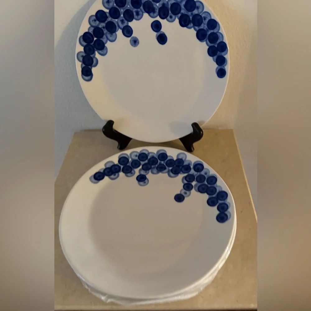 COPY - 5 VTG Crate&Barrel RIKA salad/dessert plates. 8.75” Blueberries